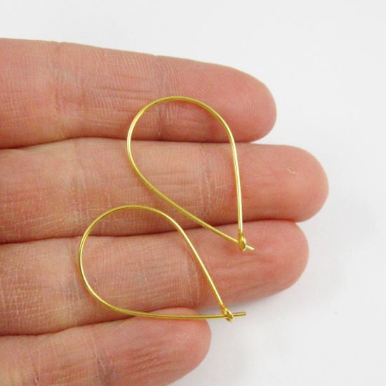 Wholesale Gold plated Sterling Silver Large Teardrop Hoops for Jewelry Making, Wholesale Earwire and Findings