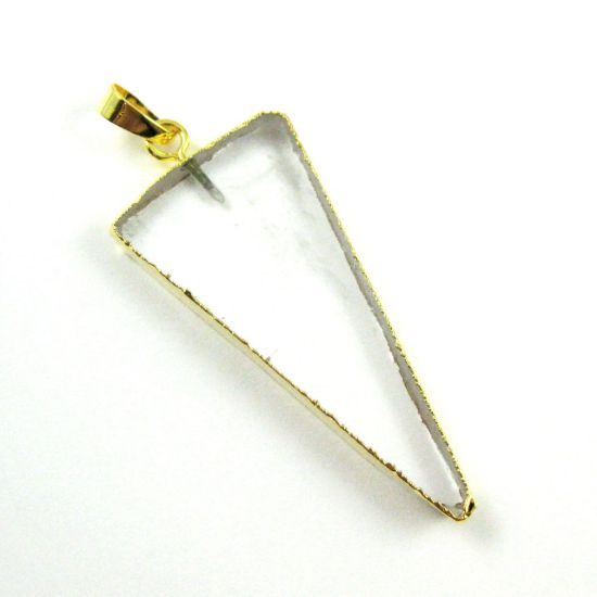 Wholesale Druzy Gemstone Natural Crystal Triangle Spike Pendant Wholesale Pendants for Jewelry Making