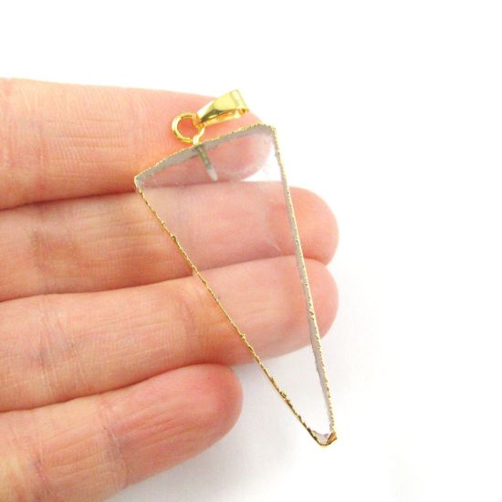 Wholesale Druzy Gemstone Natural Crystal Triangle Spike Pendant Wholesale Pendants for Jewelry Making