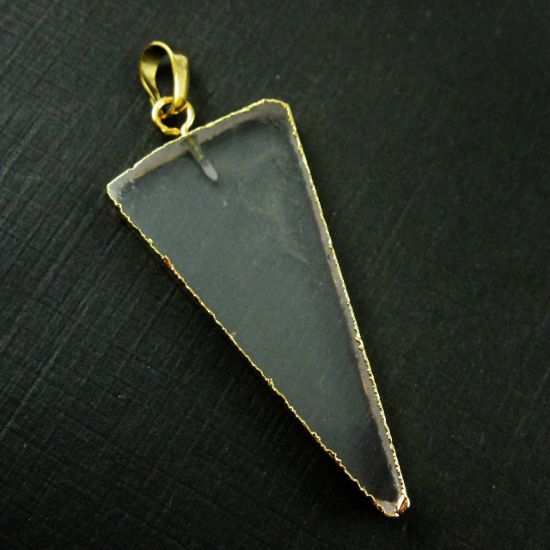 Wholesale Druzy Gemstone Natural Crystal Triangle Spike Pendant Wholesale Pendants for Jewelry Making