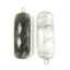 Wholesale Sterling Silver Bezel Charm Pendant - 34x11mm Elongated Rectangle Shape - Black Rutilated Quartz