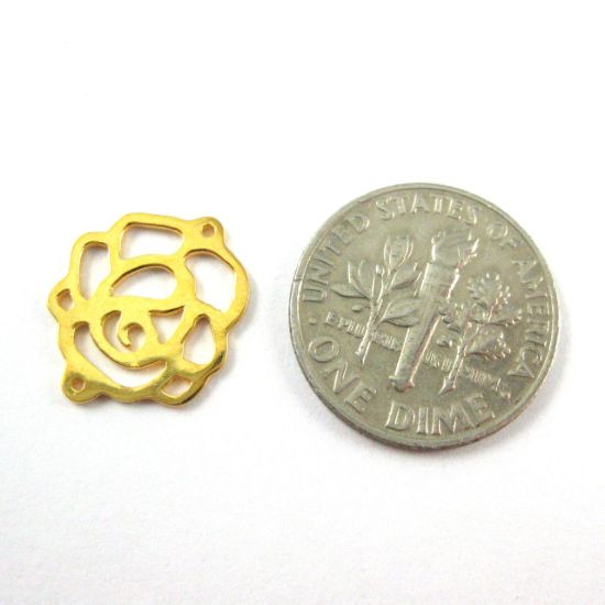 Wholesale Gold Plated Sterling Silver Rose Connector Charm, Charm and Pendants for Jewelry Making, Wholesale Findings