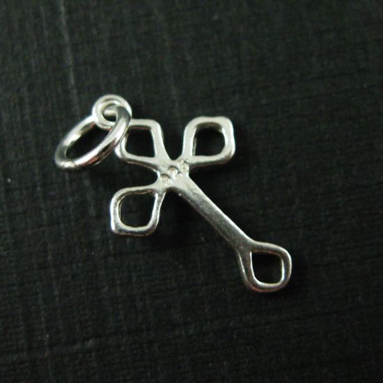 Wholesale Sterling Silver Fancy Cross Charm, Charms and Pendants for Jewelry Making, Wholesale Findings