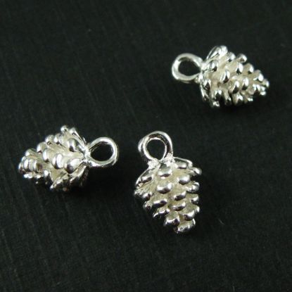 Wholesale Sterling Silver Pine Cone Charm, Charms and Pendants for Jewelry Making, Wholesale Findings