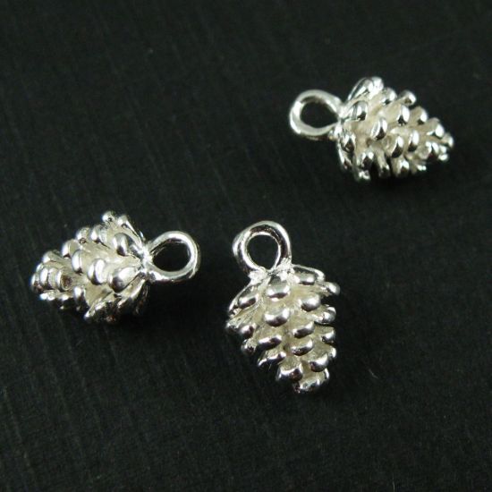 Wholesale Sterling Silver Pine Cone Charm, Charms and Pendants for Jewelry Making, Wholesale Findings