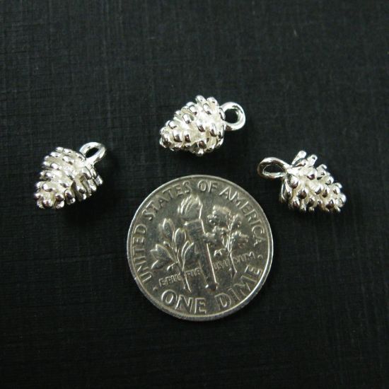 Wholesale Sterling Silver Pine Cone Charm, Charms and Pendants for Jewelry Making, Wholesale Findings