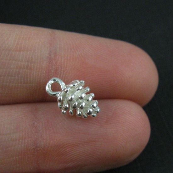 Wholesale Sterling Silver Pine Cone Charm, Charms and Pendants for Jewelry Making, Wholesale Findings