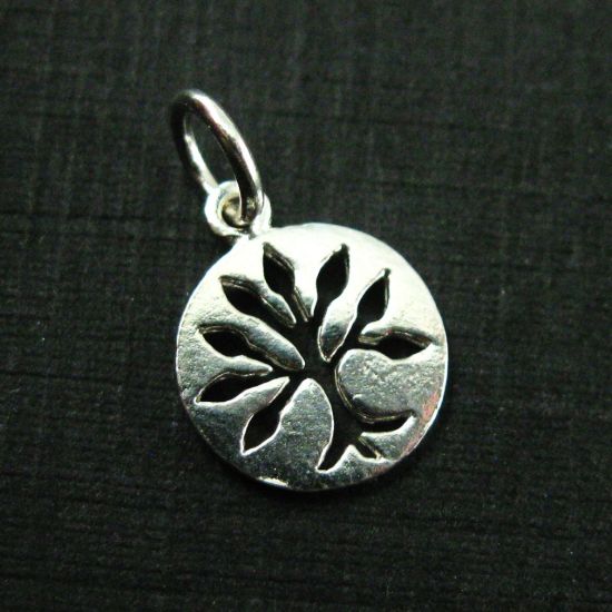 Wholesale 925 Sterling Silver Tiny Tree of Life Coin Charm - 9mm (1 pc)