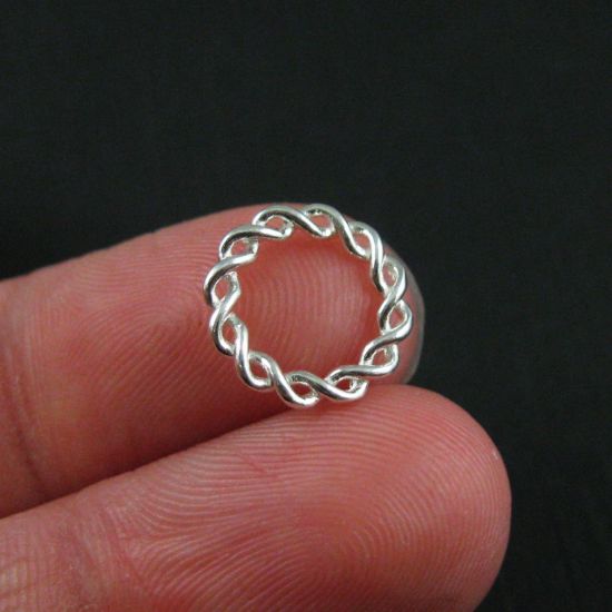 Wholesale Sterling Silver Twisted Closed 11.5mm Connector Link, Charms and Pendants for Jewelry Making, Wholesale Findings