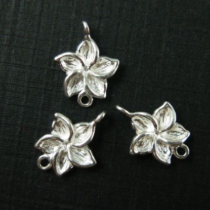 Wholesale Sterling Silver Fragapani Flower Connector  Charms and Pendants for Jewelry Making, Wholesale Findings
