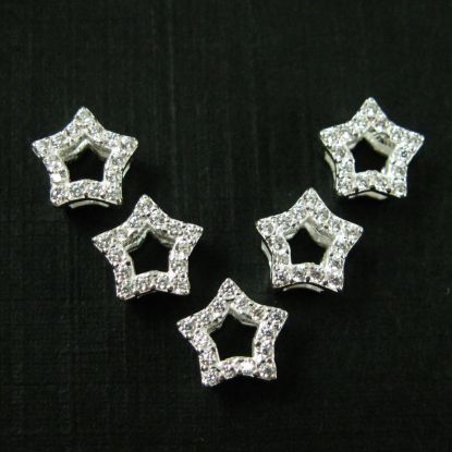 Wholesale Sterling Silver Tiny Star Connector Charm with CZ Stone , Charms and Pendants for Jewelry Making, Wholesale Findings