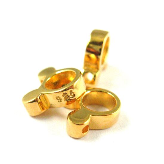 Wholesale Gold plated Sterling Silver Mouse Ears Charm, Charms and Pendants for Jewelry Making, Wholesale Findings