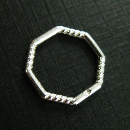Wholesale Sterling Silver Octagon Closed Ring Connector 11mm, Charms and Pendants for Jewelry Making, Wholesale Findings