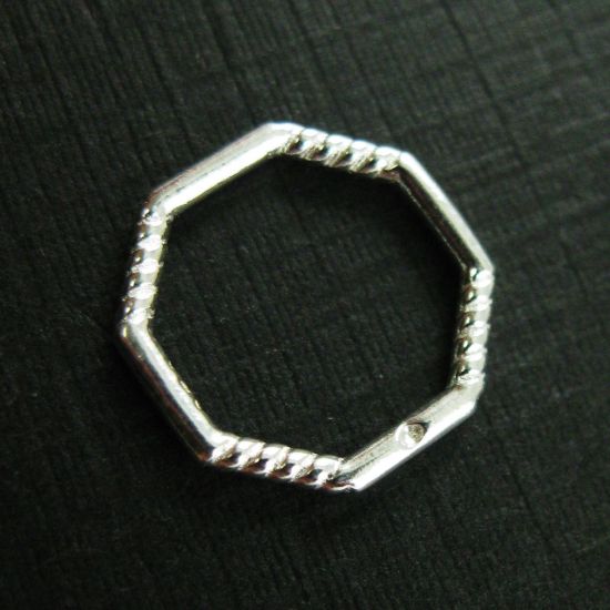 Wholesale Sterling Silver Octagon Closed Ring Connector 11mm, Charms and Pendants for Jewelry Making, Wholesale Findings