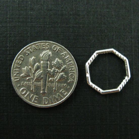 Wholesale Sterling Silver Octagon Closed Ring Connector 11mm, Charms and Pendants for Jewelry Making, Wholesale Findings