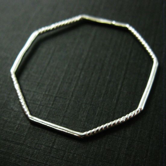 Wholesale Sterling Silver Octagon Closed Ring Connector 29mm, Charms and Pendants for Jewelry Making, Wholesale Findings