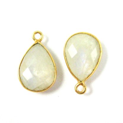 Wholesale Gold plated Sterling Silver Small Teardrop Bezel Moonstone Gemstone Pendant, Wholesale Gemstone Pendants for Jewelry Making