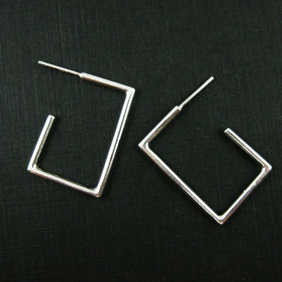 Wholesale Sterling Silver Strong Square Hoops for Jewelry Making, Wholesale Earwire and Findings