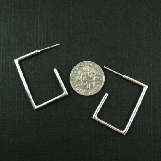 Wholesale Sterling Silver Strong Square Hoops for Jewelry Making, Wholesale Earwire and Findings
