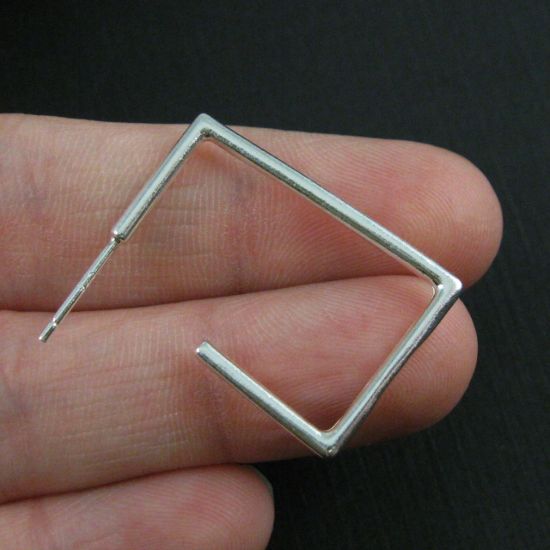 Wholesale Sterling Silver Strong Square Hoops for Jewelry Making, Wholesale Earwire and Findings
