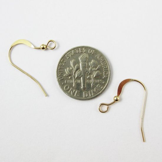 Wholesale Gold Filled Flat Fishhook with Ball for Jewelry Making, Wholesale Earwire and Findings