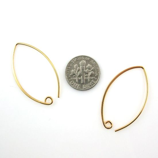Wholesale Gold plated Sterling Silver Marquis Earwire for Jewelry Making, Wholesale Earwire and Findings