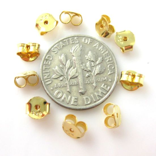 Wholesale Gold plated Sterling Silver Butterfly Earring Post Backs Earnuts for Jewelry Making, Wholesale Earwire and Findings
