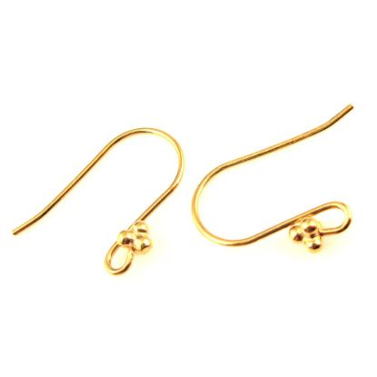 Wholesale Gold plated Sterling Silver Fancy Fishhook with Bal Flower for Jewelry Making, Wholesale Earwire and Findings