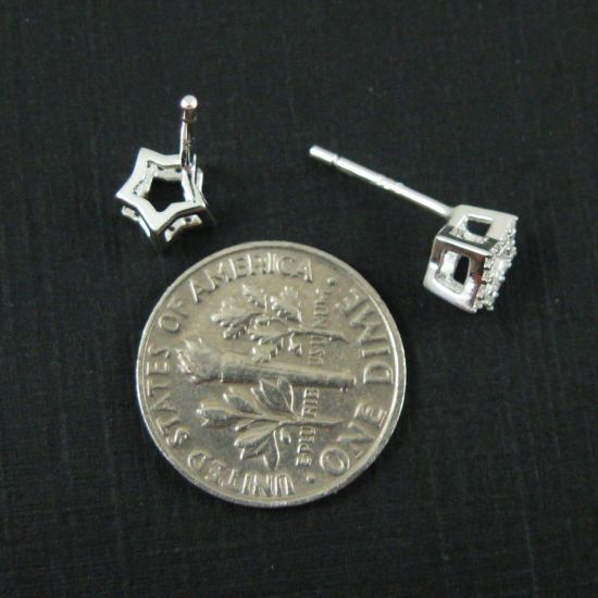 Wholesale Sterling Silver CZ Stone Pvae Star Studs for Jewelry Making, Wholesale Earwire and Findings