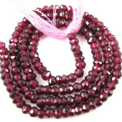 Wholesale January Birthstone-Semi Precious Gemstones,Gemstone Beads-Garnet Micro Faceted Rondelle-2.5-3mm-13.5 inches
