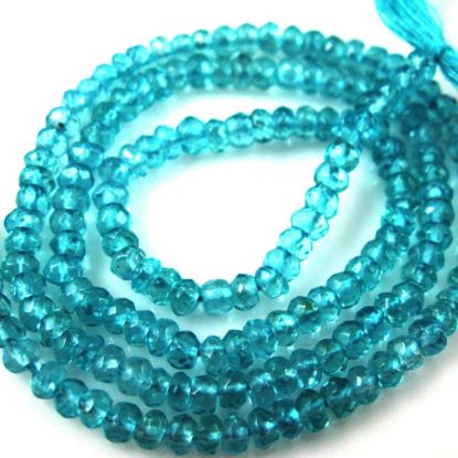 Wholesale Semi Precious Gemstones,Loose Gemstones,Gemstone Beads -- Apatite Micro Faceted Rondelle - 3-3.5mm - 13 inches