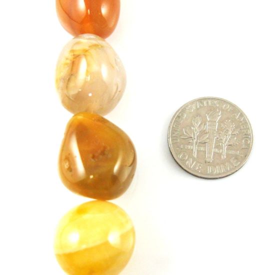 Wholesale Yellow Smooth Freeform Agate Beads (Sold Per Strand)