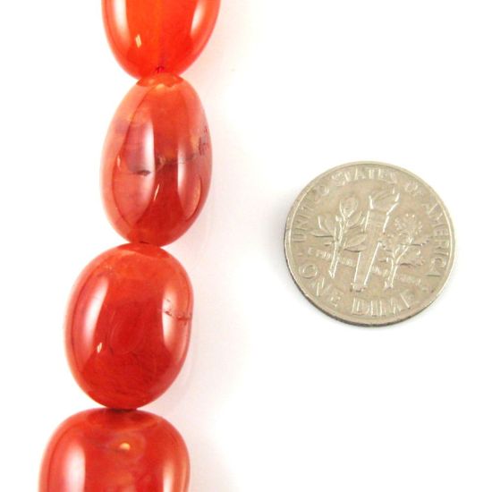 Wholesale Orange Smooth Freeform Agate Beads (Sold Per Strand)