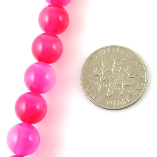 Wholesale Pink Agate Beads - Smooth Round 8mm (Sold Per Strand)