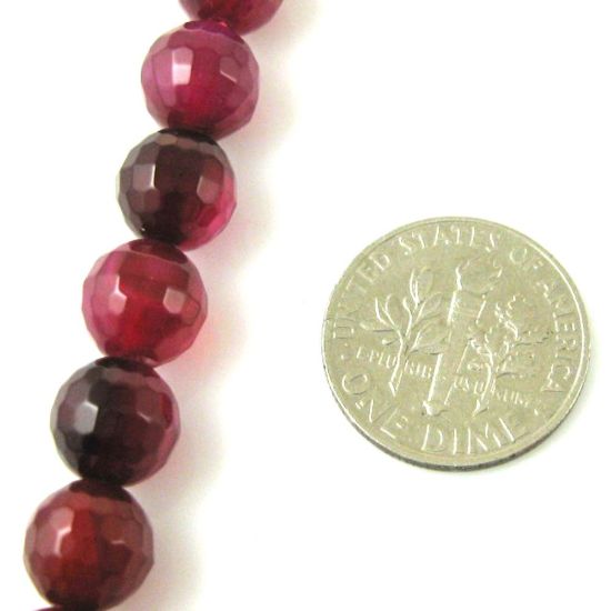 Wholesale Fuchsia Agate Beads - Faceted Round 8mm (Sold Per Strand)
