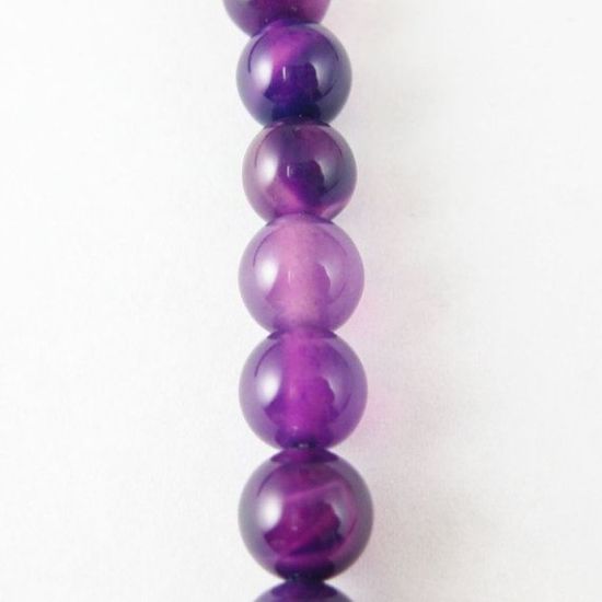 Wholesale Smooth Round Purple Agate Beads with Watermark 8mm (Sold Per Strand)