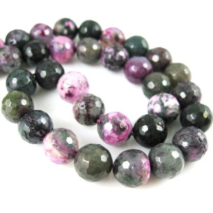 Wholesale Purple and Green Agate Beads - Faceted Round 10mm (Sold Per Strand)