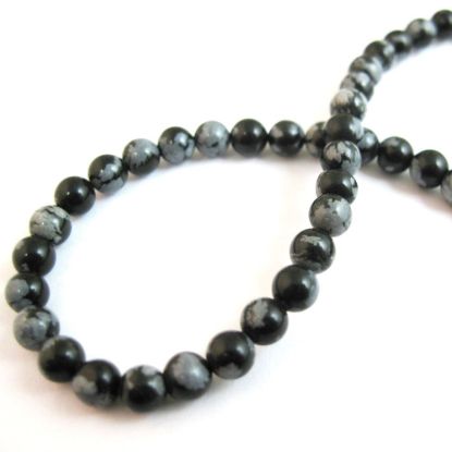 Wholesale Snowflake Agate Beads - Smooth Round 4mm (Sold Per Strand)