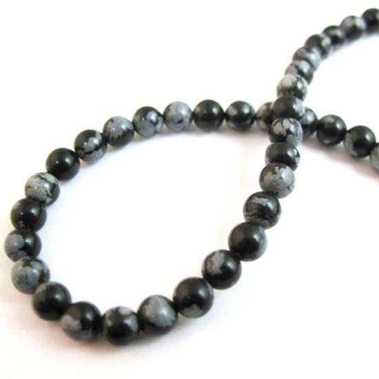 Wholesale Snowflake Agate Beads - Smooth Round 4mm (Sold Per Strand)