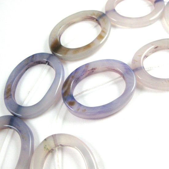 Wholesale Grey Agate - Big Oval Ring - 35 x 27mm (sold per strand)