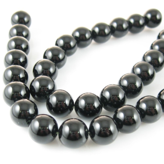 Wholesale Black Onyx Beads - 10mm Smooth Round (Sold Per Strand)