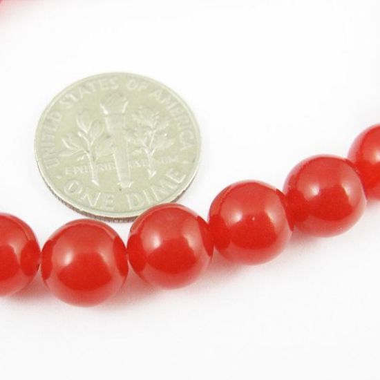 Wholesale Red Jade Beads - 8mm Smooth Round (Sold Per Strand)