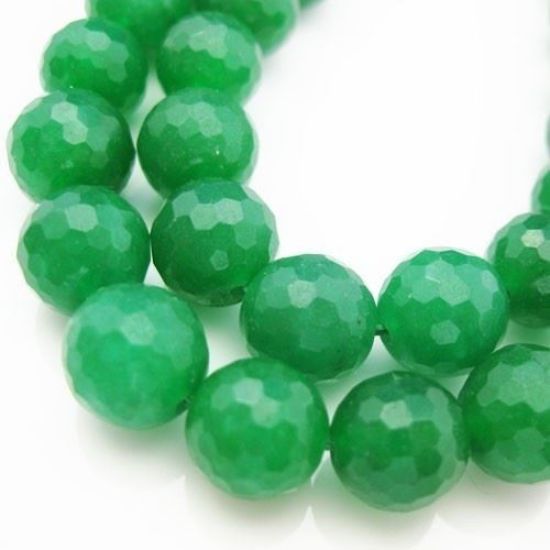 Wholesale Green Jade - Faceted Round 10mm (Sold Per Strand)