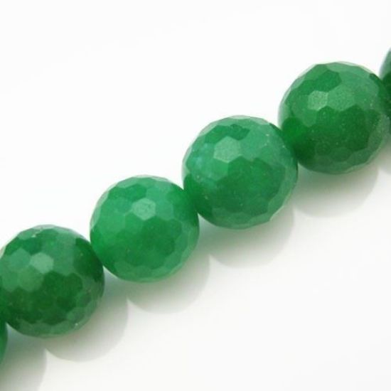Wholesale Green Jade - Faceted Round 10mm (Sold Per Strand)