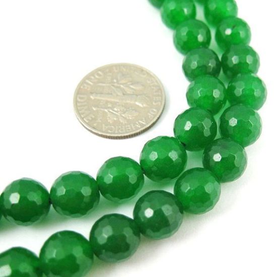Wholesale Green Jade Beads - 7.5mm Faceted Round (Sold Per Strand)