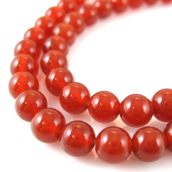 Wholesale Red Brown Jade Beads - 6mm Smooth Round (Sold Per Strand)