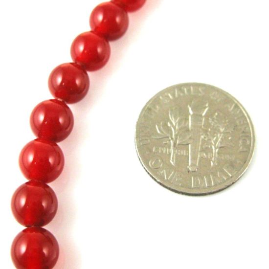 Wholesale Red Brown Jade Beads - 6mm Smooth Round (Sold Per Strand)