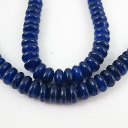 Wholesale Blue Jade - Smooth Rondell - 8mm by 4mm (Sold Per Strand)