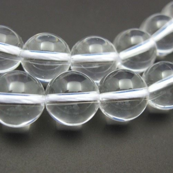 Wholesale Natural Clear Crystal Quartz Beads - 10mm Smooth Round - April Birthstone (Sold Per Strand)