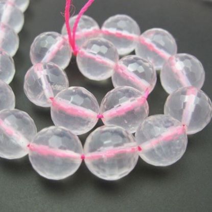 Wholesale Natural Rose Quartz Beads - 10mm Faceted Round (Sold Per Strand)